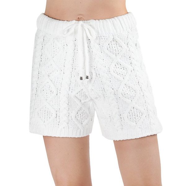 Women's Marshmallow Soft Cable Knit Drawstring Shorts