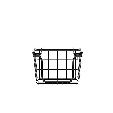 Oceanstar Stackable Metal Wire Storage Basket Set for Pantry, Countertop, Kitchen or Bathroom, Set of 3