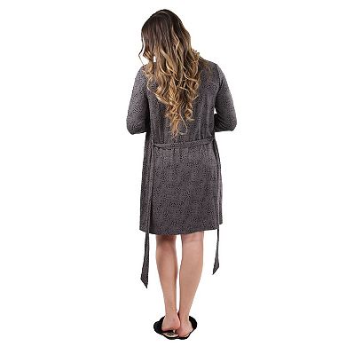 Women's Shawl Collar Long Sleeve Robe with Front Pockets