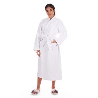 Women's 100% Cotton Woven Waffle Spa-Style Kimono Robe