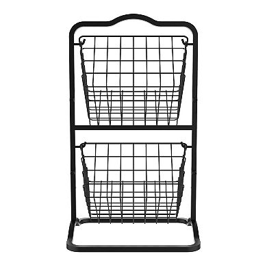 Oceanstar 2-Tier Storage Kitchen Wire Basket Stand