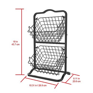 Oceanstar 2-Tier Storage Kitchen Wire Basket Stand