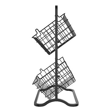 Oceanstar 2-Tier Storage Kitchen Wire Basket Stand