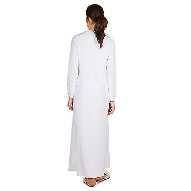 Women's Embroidered Bridal Full-Length Cotton Blend Sleeping Gown