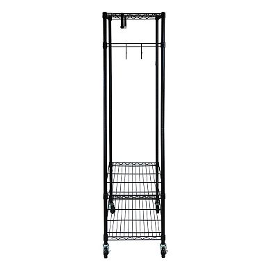 Oceanstar Garment Rack with Adjustable Shelves with Hooks