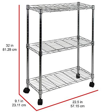 Oceanstar 3-Tier Shelving All-Purpose Utility Cart
