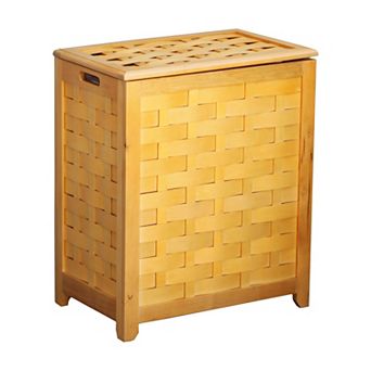 Oceanstar Rectangular Laundry Wood Hamper