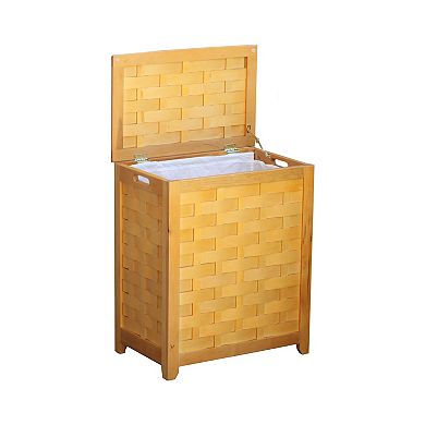 Oceanstar Rectangular Laundry Wood Hamper