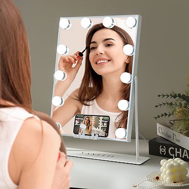 Vanitii Makeup Mirror Wireless Charge 10x Magnifying Glass Smart Control Perfect Size 12 Led Bulb