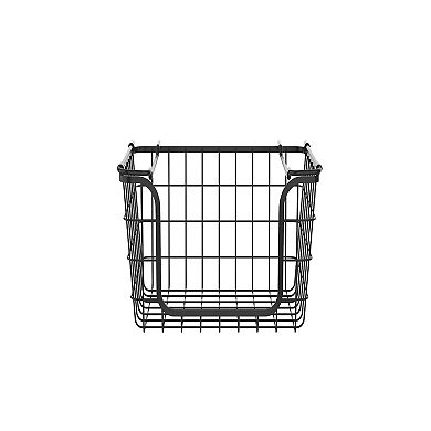 Oceanstar Stackable Metal Wire Storage Basket Set for Pantry, Countertop, Kitchen or Bathroom, Set of 3