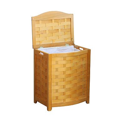 Oceanstar Bowed Front Laundry Wood Hamper