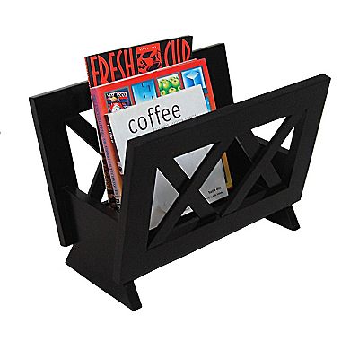 Oceanstar Wood Magazine Rack