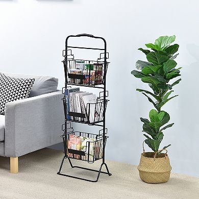 Oceanstar 3-Tier Metal Wire Storage Basket Stand with Removable Baskets