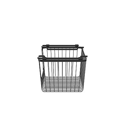 Oceanstar Stackable Metal Wire Storage Basket Set for Pantry, Countertop, Kitchen or Bathroom, Set of 2