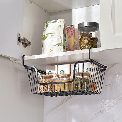 Oceanstar Stackable Metal Wire Storage Basket Set for Pantry, Countertop, Kitchen or Bathroom, Set of 2