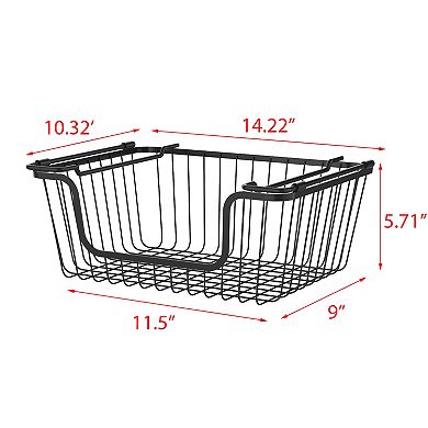 Oceanstar Stackable Metal Wire Storage Basket Set for Pantry, Countertop, Kitchen or Bathroom, Set of 2
