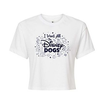 Juniors' Disney I Want All The Disney Dogs Graphic Tee