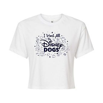 Juniors' Disney I Want All The Disney Dogs Graphic Tee
