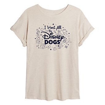 Disney Dogs Juniors' I Want All Oversized Graphic Tee