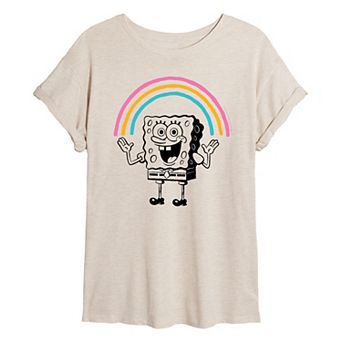 Juniors' Spongebob Imagination Oversized Graphic Tee