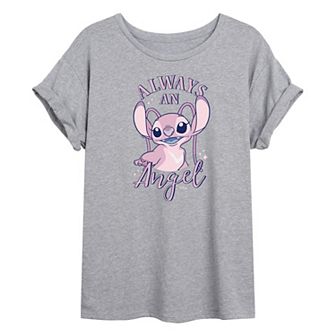 Juniors' Lilo & Stitch Always An Angel Graphic Tee