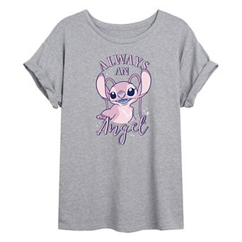 Juniors' Lilo & Stitch Always An Angel Graphic Tee
