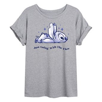 Juniors' Lilo & Stitch Go With The Flow Graphic Tee