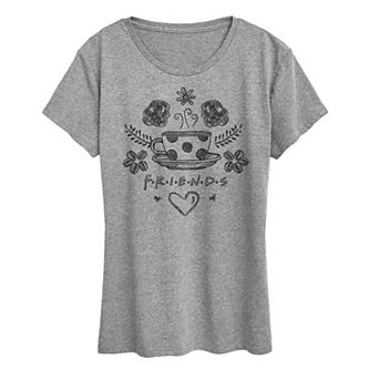 Women's Friends Floral Coffee Logo Graphic Tee