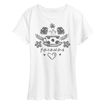 Women's Friends Floral Coffee Logo Graphic Tee