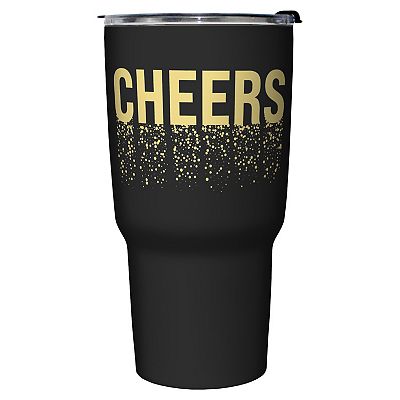 Sparkly Cheers 27-oz. Stainless Steel Travel Mug, Black