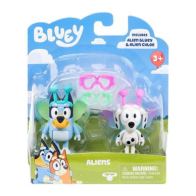 Bluey Aliens Alien Bluey and Alien Chloe Figure Set