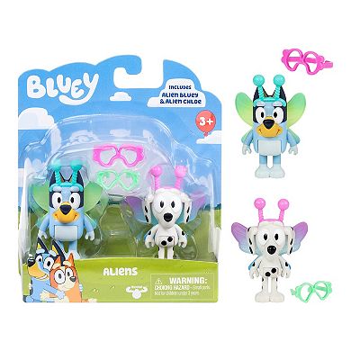 Bluey Aliens Alien Bluey and Alien Chloe Figure Set