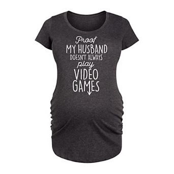 Maternity Husband Doesn't Always Play Video Games Graphic Tee