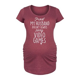Maternity Husband Doesn't Always Play Video Games Graphic Tee