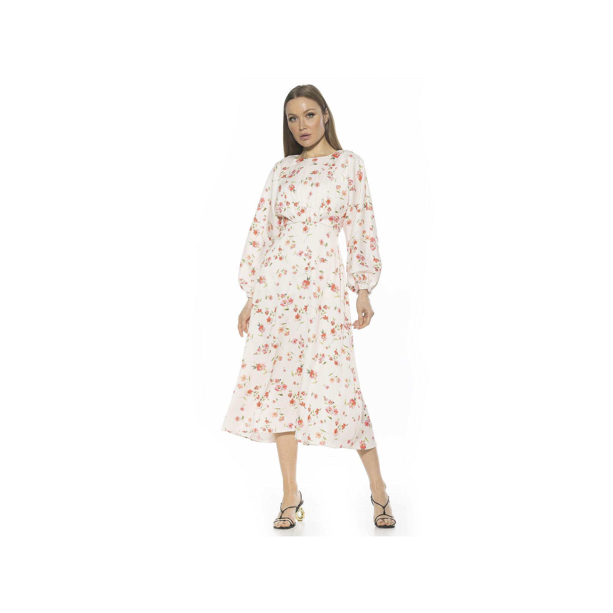 Womens ALEXIA ADMOR Constance Draped Dolman Sleeve Fit And Flare Dress, Si