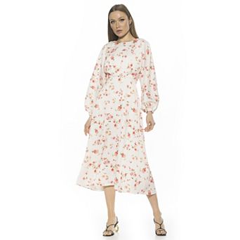 Women's ALEXIA ADMOR Constance Draped Dolman Sleeve Fit And Flare Dress