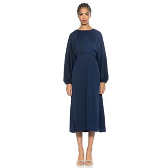 Women's ALEXIA ADMOR Constance Draped Dolman Sleeve Fit And Flare Dress