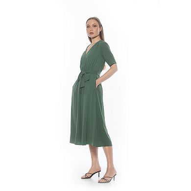 Women's ALEXIA ADMOR Larisa Fit & Flare Waist Tie Midi Dress