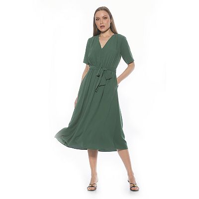 Women's ALEXIA ADMOR Larisa Fit & Flare Waist Tie Midi Dress