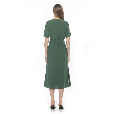 Women's ALEXIA ADMOR Larisa Fit & Flare Waist Tie Midi Dress