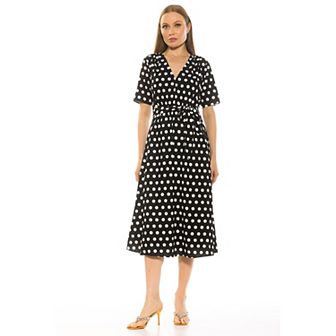 Women's ALEXIA ADMOR Larisa Fit & Flare Waist Tie Midi Dress
