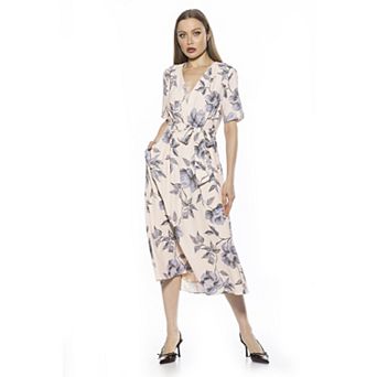 Women's ALEXIA ADMOR Larisa Fit & Flare Waist Tie Midi Dress