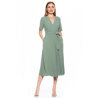 Women's ALEXIA ADMOR Larisa Fit & Flare Waist Tie Midi Dress