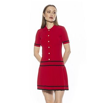 Women's ALEXIA ADMOR Lucinda Collared Short Sleeve Tennis Dress