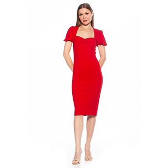 Women's ALEXIA ADMOR Micaela Puff Sleeve Sweetheart Sheath Dress
