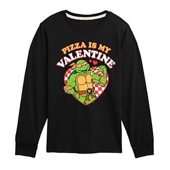 Boys 8-20 Graphic Teenage Mutant Ninja Turtles Pizza Is My Valentine Long Sleeve Graphic Tee