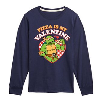 Boys 8-20 Graphic Teenage Mutant Ninja Turtles Pizza Is My Valentine Long Sleeve Graphic Tee