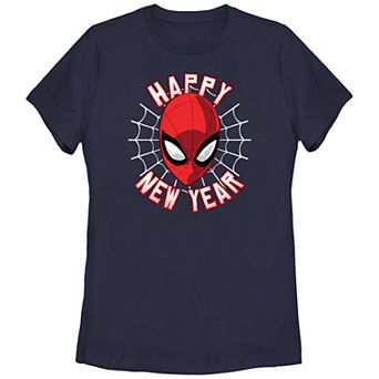Juniors' Spider-Man Happy New Year Graphic Tee