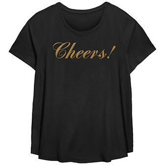 Missy Plus Size Cheers! Flowy Tee