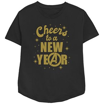 Women's Avengers Cheers To A New Year Relaxed Fit Graphic Tee